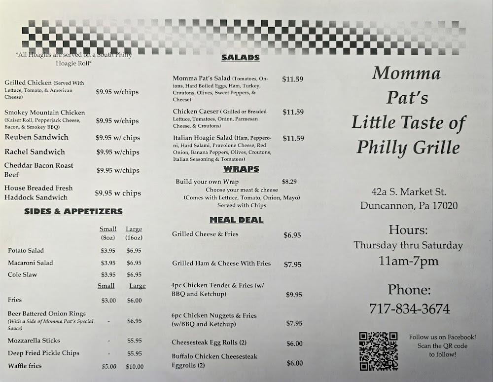 Momma Pat's A Little Taste of Philly Grille Menu image 2